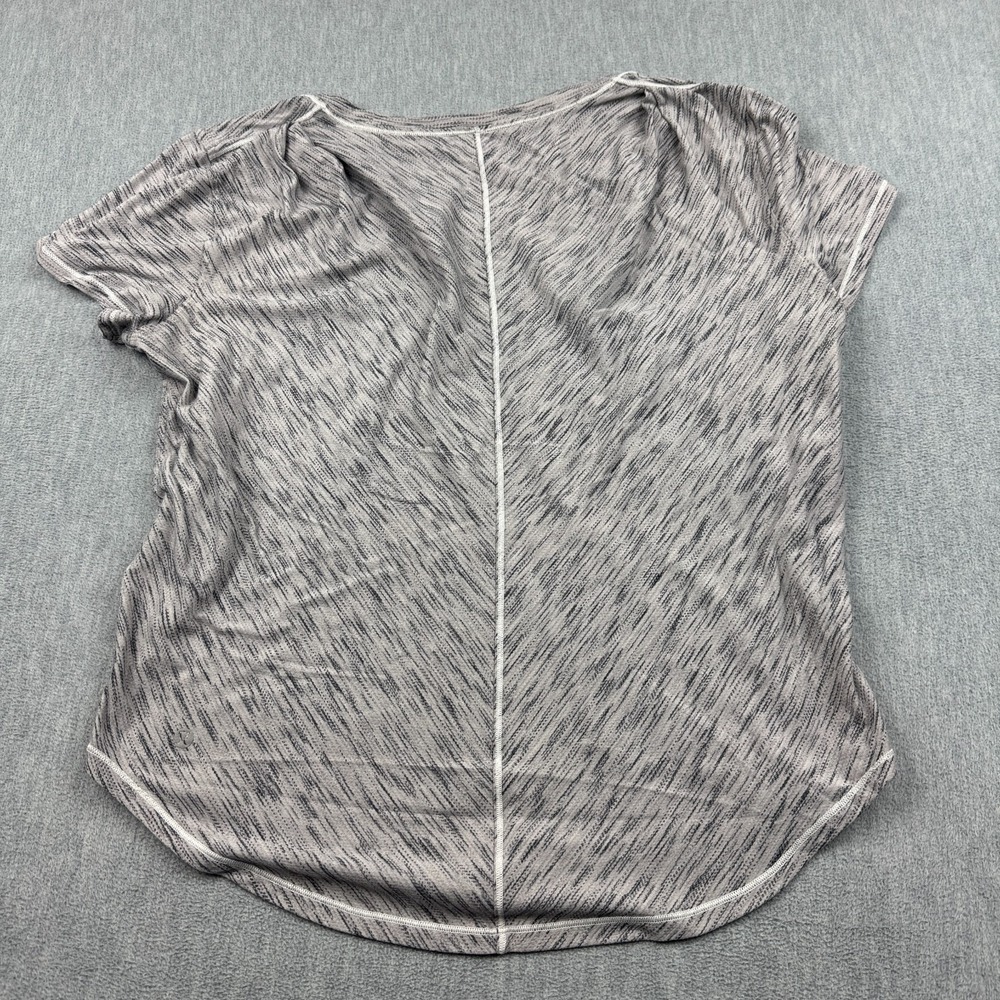 Lululemon Top Womens‎ 12 Gray Tiger Space Dye Meant To Move Tee Athletic Running - Picture 9 of 10